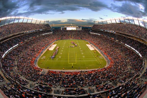 The Sports Authority Field where the Denver Broncos play football.